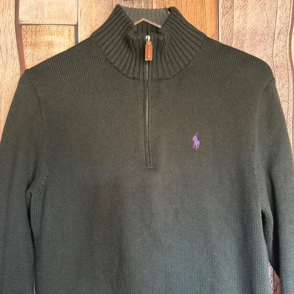Polo Ralph Lauren Sweater Quarter Zip Knit Preppy Fall Winter Classic Ivy Small - Picture 3 of 8